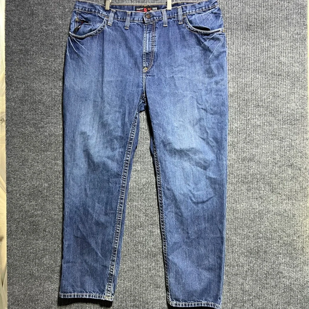 Ariat FR M3 Loose Straight Jeans Mens 46x34 Blue Flame Resistant Denim Workwear